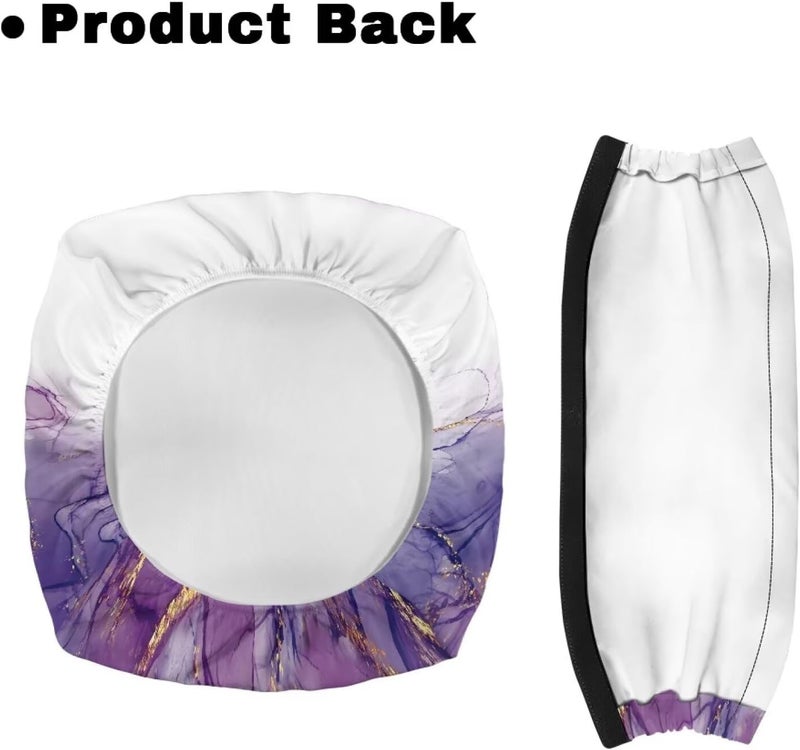 Rnyleeg Purple Marble Universal Rollator Walker Seat and Backrest Covers Walker Seat Covers for Ladies Seat and Backrest Rollbar Covers with Elastic Band - Image 3